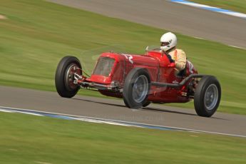 World © Octane Photographic Ltd. Donington Historic Festival, Friday 3rd May 2013. HGPCA Nuvolari Trophy pre-1940 GP cars with Hall and Hall. Maserati 8CM - Sean Danaher. Digital Ref : 0645cb7d0018