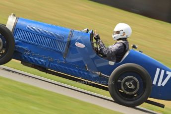 World © Octane Photographic Ltd. Donington Historic Festival, Friday 3rd May 2013. HGPCA Nuvolari Trophy pre-1940 GP cars with Hall and Hall. Bugatti T37A - Mark Valvekens. Digital Ref : 0645cb7d0085