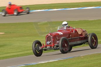 World © Octane Photographic Ltd. Donington Historic Festival, Friday 3rd May 2013. HGPCA Nuvolari Trophy pre-1940 GP cars with Hall and Hall. Alfa Romeo 1750GS - Nick Rossi. Digital Ref : 0645cb7d0091