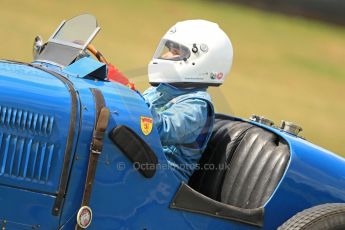World © Octane Photographic Ltd. Donington Historic Festival, Friday 3rd May 2013. HGPCA Nuvolari Trophy pre-1940 GP cars with Hall and Hall. 1929 Bugatti T35B - Julia de Baldanza. Digital Ref : 0645cb7d0142