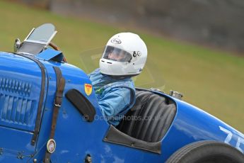World © Octane Photographic Ltd. Donington Historic Festival, Friday 3rd May 2013. HGPCA Nuvolari Trophy pre-1940 GP cars with Hall and Hall. 1929 Bugatti T35B - Julia de Baldanza. Digital Ref : 0645cb7d0163