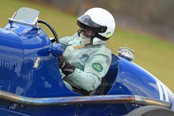 World © Octane Photographic Ltd. Donington Historic Festival, Friday 3rd May 2013. HGPCA Nuvolari Trophy pre-1940 GP cars with Hall and Hall. 1934 Maserati 8CM - Robert Newall. Digital Ref : 0645cb7d0165