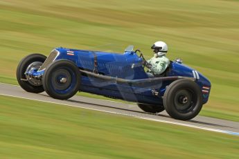 World © Octane Photographic Ltd. Donington Historic Festival, Friday 3rd May 2013. HGPCA Nuvolari Trophy pre-1940 GP cars with Hall and Hall. Maserati 8CM - Robert Newall. Digital Ref : 0645cb7d8232
