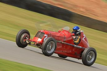 World © Octane Photographic Ltd. Donington Historic Festival, Friday 3rd May 2013. HGPCA Nuvolari Trophy pre-1940 GP cars with Hall and Hall. 1935 Maserati 4CM - Simon Edwards. Digital Ref : 0645cb7d8298