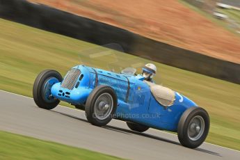 World © Octane Photographic Ltd. Donington Historic Festival, Friday 3rd May 2013. HGPCA Nuvolari Trophy pre-1940 GP cars with Hall and Hall. 1937 Talbot T26SS - Richard Pilkington. Digital Ref : 0645cb7d8299