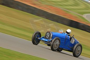 World © Octane Photographic Ltd. Donington Historic Festival, Friday 3rd May 2013. HGPCA Nuvolari Trophy pre-1940 GP cars with Hall and Hall. 1927 Bugatti T35B - Charles Knill-Jones. Digital Ref : 0645cb7d8303