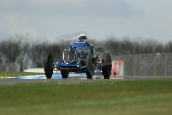 World © Octane Photographic Ltd. Donington Historic Festival, Friday 3rd May 2013. HGPCA Nuvolari Trophy pre-1940 GP cars with Hall and Hall. Maserati 8CM - Robert Newall. Digital Ref : 0645lw1d7255