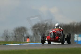 World © Octane Photographic Ltd. Donington Historic Festival, Friday 3rd May 2013. HGPCA Nuvolari Trophy pre-1940 GP cars with Hall and Hall. Maserati 6CM/4CM - Frederico Buratti. Digital Ref : 0645lw1d7317
