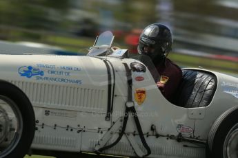World © Octane Photographic Ltd. Donington Historic Festival, Friday 3rd May 2013. HGPCA Nuvolari Trophy pre-1940 GP cars with Hall and Hall. Bugatti T37 - Paul Grant. Digital Ref : 0645lw1d7350