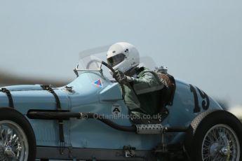 World © Octane Photographic Ltd. Donington Historic Festival, Friday 3rd May 2013. HGPCA Nuvolari Trophy pre-1940 GP cars with Hall and Hall. Frazer Nash Shelsley - Geraint Lewis. Digital Ref : 0645lw1d7402