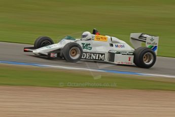 World © Octane Photographic Ltd. Donington Historic Festival, Friday 3rd May 2013. Ayrton Senna Car Demonstrations. Williams FW08C driven by Rob Hall. Digital Ref : 0646cb7d8329