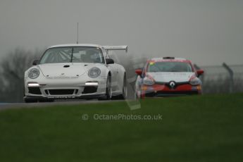 World © Octane Photographic Ltd. Donington Park General Unsilenced Test, Thursday 28th November 2013. Porsche GT3 Cup and United Autosports – Renault UK Clio Cup – Renault Clio RS – Finlay Crocker. Digital Ref : 0870cb1d8226