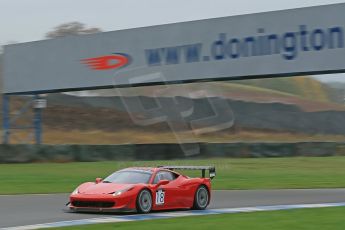 World © Octane Photographic Ltd. Donington Park General Unsilenced Test, Thursday 28th November 2013. Ferrari 458 BAMD - McGuinness/Nelson. Digital Ref : 0870cb1dx8278