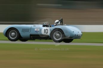 World © Octane Photographic Ltd. Donington Park General un-silenced test 25th April 2013. Reverend Simon Butler/Jonathan Crouch - Jaguar C-Type. Digital Ref : 0641cb1d5131