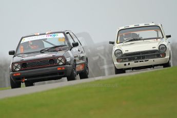 World © Octane Photographic Ltd. Donington Park General un-silenced test 25th April 2013. Mk.2 VW Golf GTi Championship - Tom Witts and Sean McInerney/Michael McInerney - Ford Lotus Cortina. Digital Ref : 0641cb7d5999