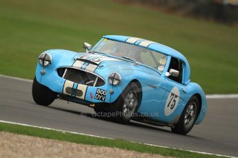World © Octane Photographic Ltd. Donington Park General un-silenced test 25th April 2013. Karsten Le Blanc/Nigel Greensall - Austin Healey 3000 MkII. Digital Ref : 0641cb7d6384
