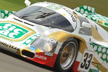 World © Octane Photographic Ltd. Donington Park General un-silenced test 25th April 2013. Henrik Linberg - Porsche 962C Dauer Racing "Tic Tac" - Group C (Gp.C) Racing. Digital Ref : 0641cb7d6551