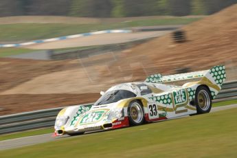 World © Octane Photographic Ltd/Chris Enion. Donington Park General un-silenced test 25th April 2013. Henrik Linberg - Porsche 962C Dauer Racing "Tic Tac" - Group C (Gp.C) Racing. Digital Ref : 0641ce1d2639