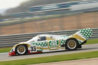 World © Octane Photographic Ltd/Chris Enion. Donington Park General un-silenced test 25th April 2013. Henrik Linberg - Porsche 962C Dauer Racing "Tic Tac" - Group C (Gp.C) Racing. Digital Ref : 0641ce1d2644