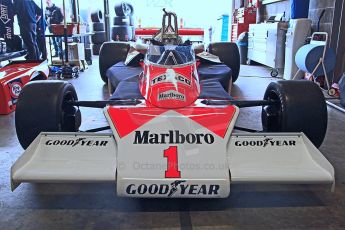 World © Octane Photographic Ltd. Donington Park General un-silenced testing, April 30th 2013. Ex-James Hunt McLaren M23, Historic F1. Digital Ref : 0643cb7d7320