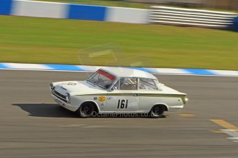 World © Octane Photographic Ltd. Donington Park General un-silenced testing, April 30th 2013. Alan Letts/Geoffrey Letts - Ford Lotus Cortina. Digital Ref : 0643cb7d7371