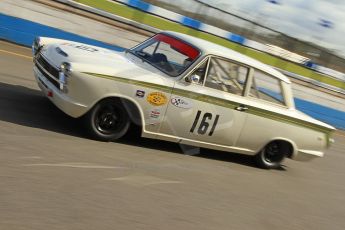 World © Octane Photographic Ltd. Donington Park General un-silenced testing, April 30th 2013. Alan Letts/Geoffrey Letts - Ford Lotus Cortina. Digital Ref : 0643cb7d7438