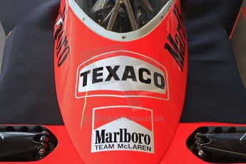 World © Octane Photographic Ltd. Donington Park General un-silenced testing, April 30th 2013. Ex-James Hunt McLaren M23, Historic F1. Digital Ref : 0643cb7d7486