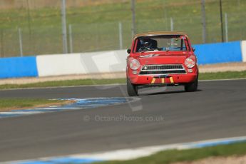 World © Octane Photographic Ltd. Donington Park General un-silenced testing, April 30th 2013. Mike Gardner/Niki Faulkner - Lotus Cortina. Digital Ref : 0643lw1d6358
