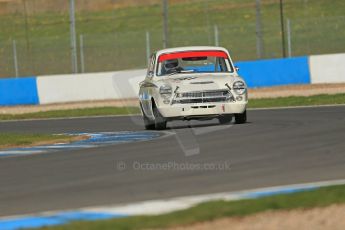 World © Octane Photographic Ltd. Donington Park General un-silenced testing, April 30th 2013. Alan Letts/Geoffrey Letts - Ford Lotus Cortina. Digital Ref : 0643lw1d6362