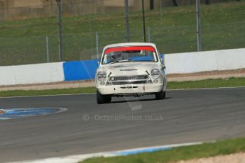 World © Octane Photographic Ltd. Donington Park General un-silenced testing, April 30th 2013. Alan Letts/Geoffrey Letts - Ford Lotus Cortina. Digital Ref : 0643lw1d6539