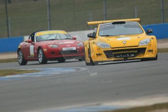 World © Octane Photographic Ltd. General unsilenced testing – Donington Park Thursday 11th April 2013. Britcar MSA British Endurance Championship.  Ashley Woodman/Jeff Smith/Simon Leith – Renault Meganne V6 Trophy – BPM Racing and Britcar Production Sportscars - Mazda MX5 – MGA Motorsport. Digital ref : 0630lw1d2108