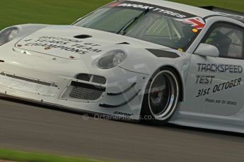 World © Octane Photographic Ltd. Donington Park unsilenced testing, 10th October 2013. Trackspeed test car, Porsche 997 GT3 R, British GT Championship. Digital Ref :