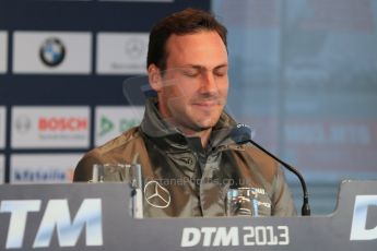 World © Octane Photographic Ltd. German Touring Cars (DTM) Brands Hatch Saturday 18th May 2013. Conference. HWA Team – DTM AMG Mercedes C-Coupe – Gary Paffett. Digital Ref: 0679cb1d4448