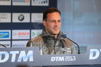 World © Octane Photographic Ltd. German Touring Cars (DTM) Brands Hatch Saturday 18th May 2013. Conference. HWA Team – DTM AMG Mercedes C-Coupe – Gary Paffett. Digital Ref: 0679cb1d4450