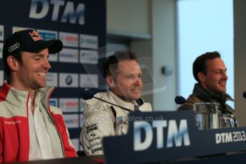 World © Octane Photographic Ltd. German Touring Cars (DTM) Brands Hatch Saturday 18th May 2013. Conference.Abt Sportsline – Audi RS5 DTM – Jamie Green, BMW Team RMG – BMW M3 DTM – Andy Priaulx and HWA Team – DTM AMG Mercedes C-Coupe – Gary Paffett. Digital Ref: 0679cb1d4455