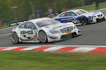 World © Octane Photographic Ltd. German Touring Cars (DTM) Brands Hatch Saturday 18th May 2013. Practice.. Mucke Motorsport – DTM AMG Mercedes C-Coupe – Pascal Wehrlein with MW Team Schnitzer – BMW M3 DTM – Dirk Werner going around the outside. Digital Ref: 0680cb1d4951