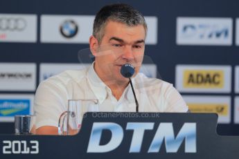 World © Octane Photographic Ltd. German Touring Cars (DTM) Brands Hatch Sunday 19th May 2013. Post Race Conference. Head of Audi DTM and Motorsport Commitments – Dieter Gass. Digital Ref: 0689ce1d3233