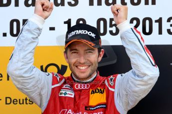 World © Octane Photographic Ltd. German Touring Cars (DTM) Brands Hatch Sunday 19th May 2013. Podium. Phoenix Racing – Audi RS5 DTM – Mike Rockenfeller. Digital Ref: 0689ce1d3128