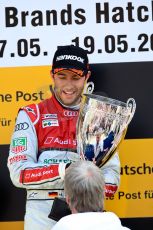 World © Octane Photographic Ltd. German Touring Cars (DTM) Brands Hatch Sunday 19th May 2013. Podium. Phoenix Racing – Audi RS5 DTM – Mike Rockenfeller. Digital Ref: 0689ce1d3135