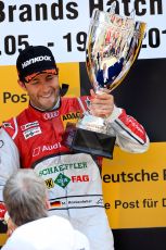 World © Octane Photographic Ltd. German Touring Cars (DTM) Brands Hatch Sunday 19th May 2013. Podium. Phoenix Racing – Audi RS5 DTM – Mike Rockenfeller. Digital Ref: 0689ce1d3141