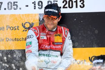 World © Octane Photographic Ltd. German Touring Cars (DTM) Brands Hatch Sunday 19th May 2013. Podium. Phoenix Racing – Audi RS5 DTM – Mike Rockenfeller. Digital Ref: 0689ce1d3220