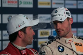 World © Octane Photographic Ltd. German Touring Cars (DTM) Brands Hatch Saturday 18th May 2013. Qualifying press conference. Phoenix Racing – Audi RS5 DTM – Mike Rockenfeller and BMW Team RMG – BMW M3 DTM – Martin Tomczyk. Digital Ref: 0684cb1d5685