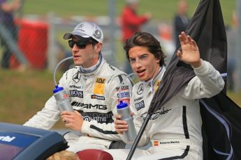 World © Octane Photographic Ltd. German Touring Cars (DTM) Brands Hatch Sunday 19th May 2013. Drivers' Parade. HWA Team – DTM AMG Mercedes C-Coupe – Christian Vietoris and  Roberto Merhi Digital Ref: