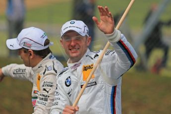 World © Octane Photographic Ltd. German Touring Cars (DTM) Brands Hatch Sunday 19th May 2013. Drivers' Parade. BMW Team RBM – BMW M3 DTM – Augusto Farfus and Joey Hand. Digital Ref: