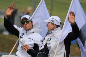 World © Octane Photographic Ltd. German Touring Cars (DTM) Brands Hatch Sunday 19th May 2013. Drivers' Parade. BMW Team Schnitzer – BMW M3 DTM – Bruno Spengler and Dirk Werner. Digital Ref: