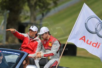 World © Octane Photographic Ltd. German Touring Cars (DTM) Brands Hatch Sunday 19th May 2013. Drivers' Parade. Team Rosberg – Audi RS5 DTM – Edoardo Mortara and Filipe Albuquerque. Digital Ref: