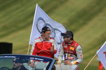 World © Octane Photographic Ltd. German Touring Cars (DTM) Brands Hatch Sunday 19th May 2013. Drivers' Parade. Abt Sportsline – Audi RS5 DTM – Mattias Ekstrom and Jamie Green. Digital Ref: