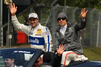 World © Octane Photographic Ltd. German Touring Cars (DTM) Brands Hatch Sunday 19th May 2013. Drivers' Parade. HWA Team – DTM AMG Mercedes C-Coupe – Gary Paffett and Robert Wickens. Digital Ref: