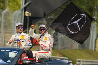 World © Octane Photographic Ltd. German Touring Cars (DTM) Brands Hatch Sunday 19th May 2013. Drivers' Parade. Mucke Motorsport – DTM AMG Mercedes C-Coupe – Pascal Wehrlein and Daniel Juncadella. Digital Ref: