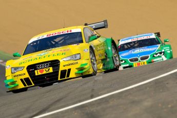 World © Octane Photographic Ltd. German Touring Cars (DTM) Brands Hatch Sunday 19th May 2013. Race. Phoenix Racing – Audi RS5 DTM – Mike Rockenfeller followed by BMW Team RBM – BMW M3 DTM – Augusto Farfus. Digital Ref: